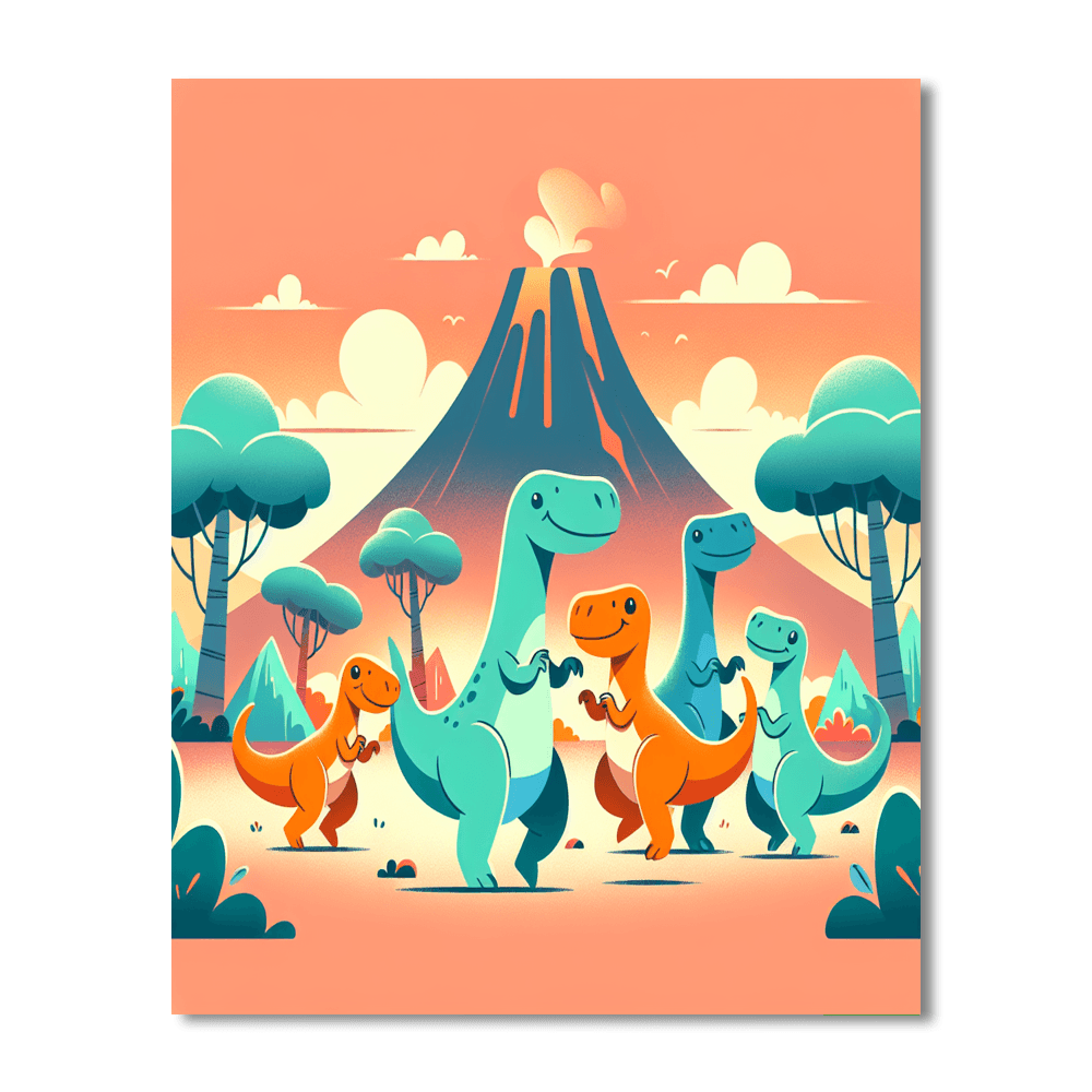 Dinosaur Dance-off Paint By Color
