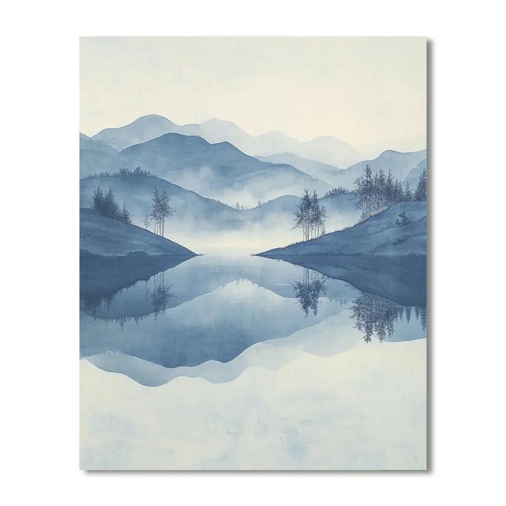 Zhao Mengfu Inspired Infinite Tranquility  Painting By Numbers Kit