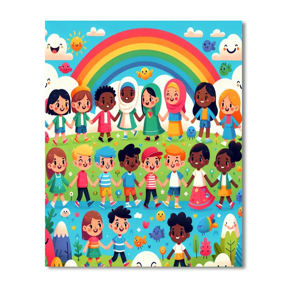 The Rainbow Adventure Crew DIY Paint By Numbers