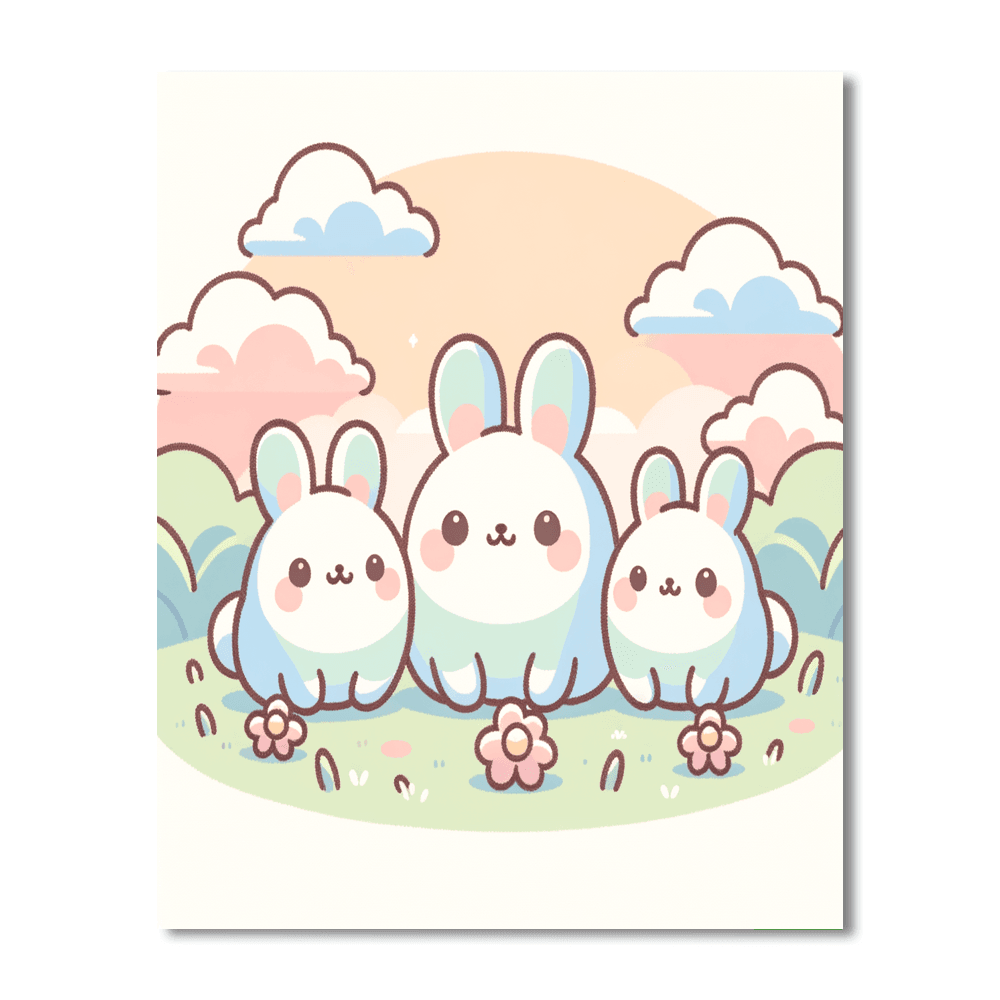 Cuddly Bunny Family Paint By Numbers