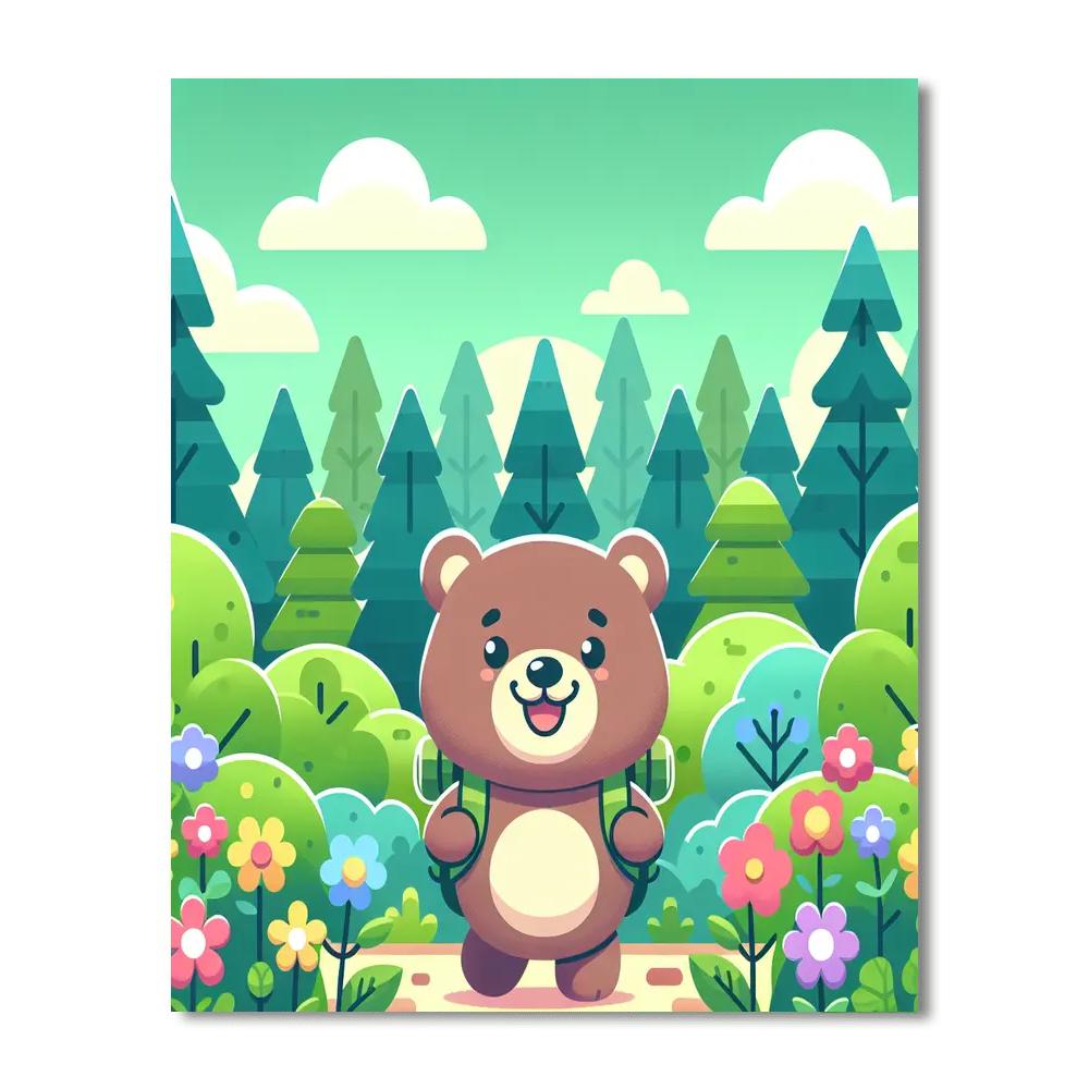 Cheerful Bear Expedition Number Painting