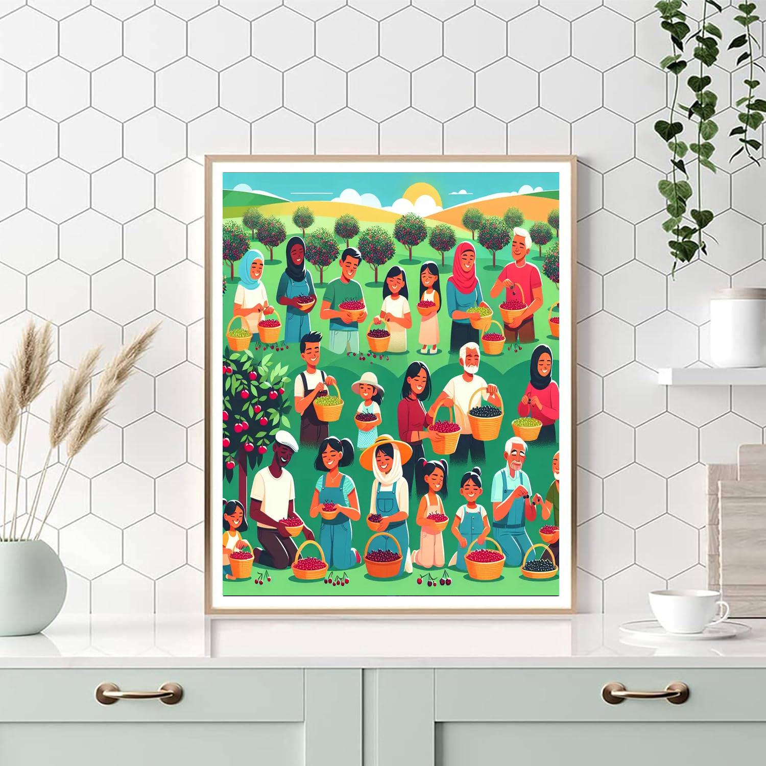 Cheerful Cherry Orchard Painting By Numbers Kit