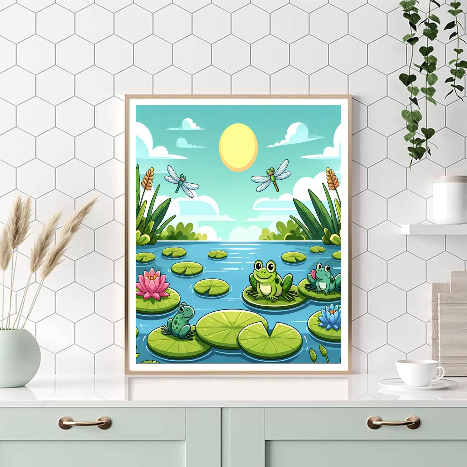 Peaceful Pond Retreat Paint By Numbers Art