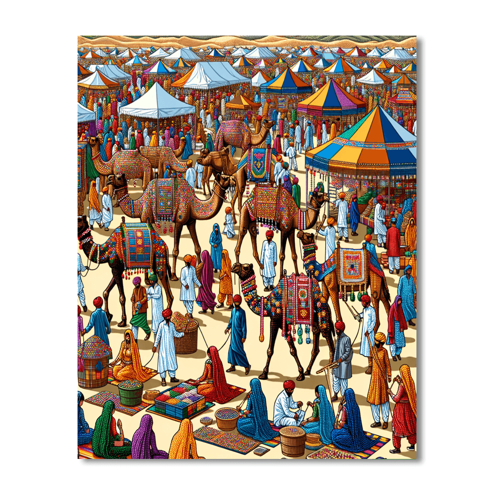 Pushkar Camel Fair - Rajasthan, India Number Painting