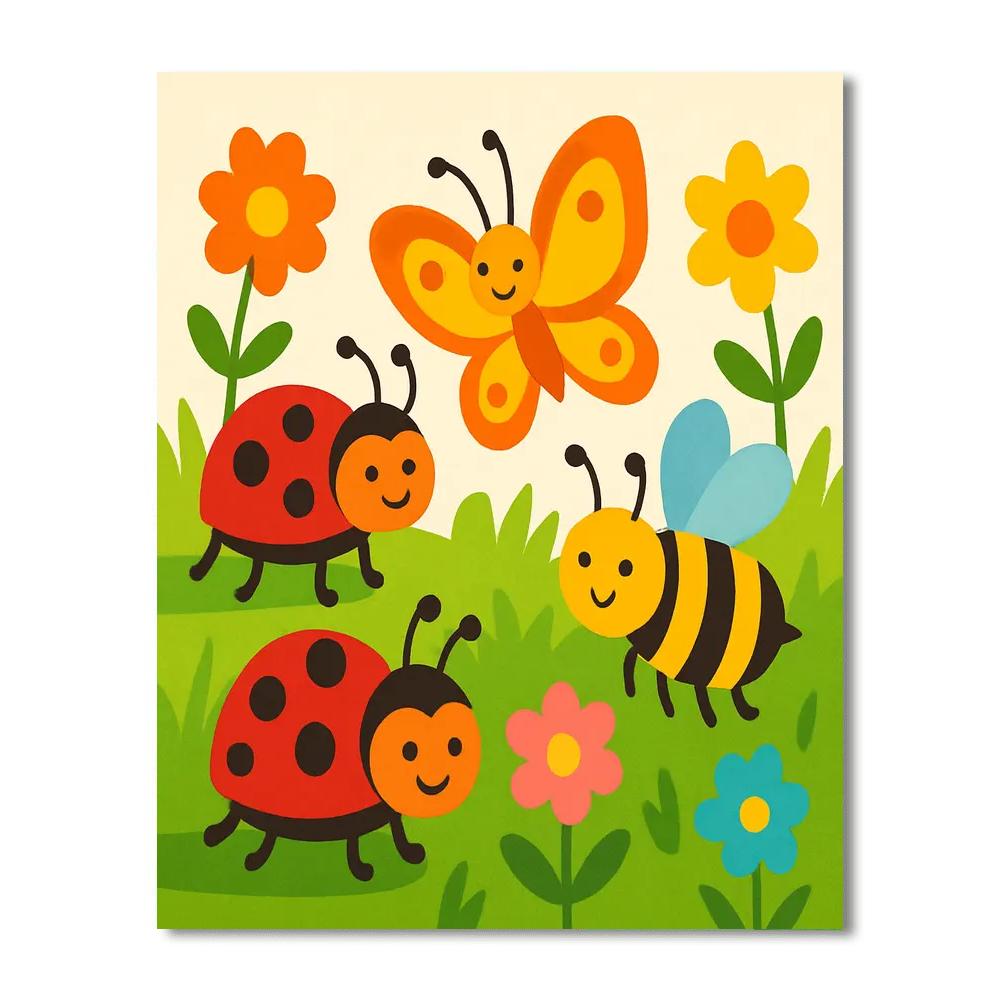 Brightly Colored Insects Paint By Numbers Kits