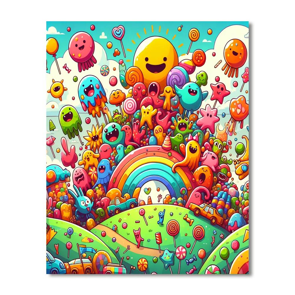Playful Doodle Monsters Numbered Painting Kits