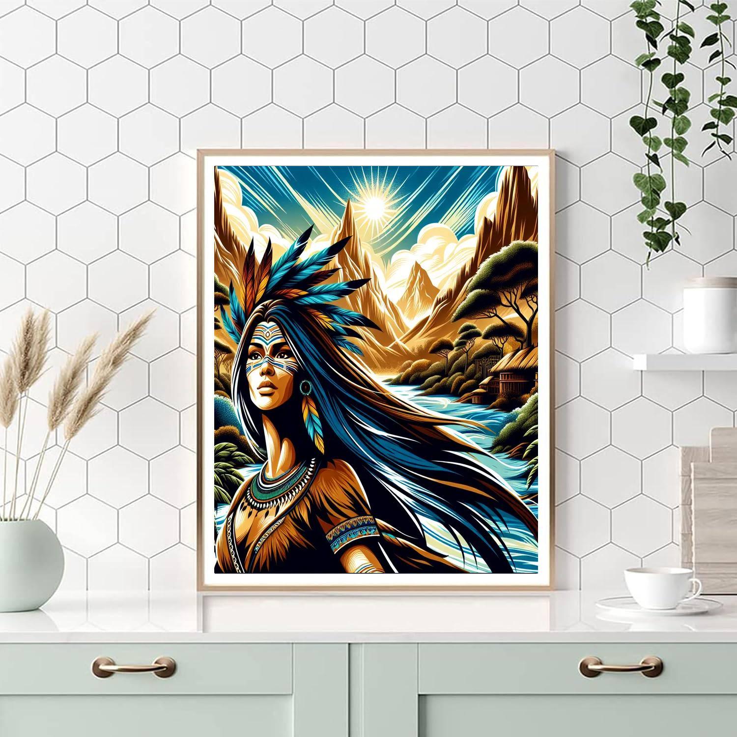 Pocahontas' Spirit Journey Paint By Numbers Art