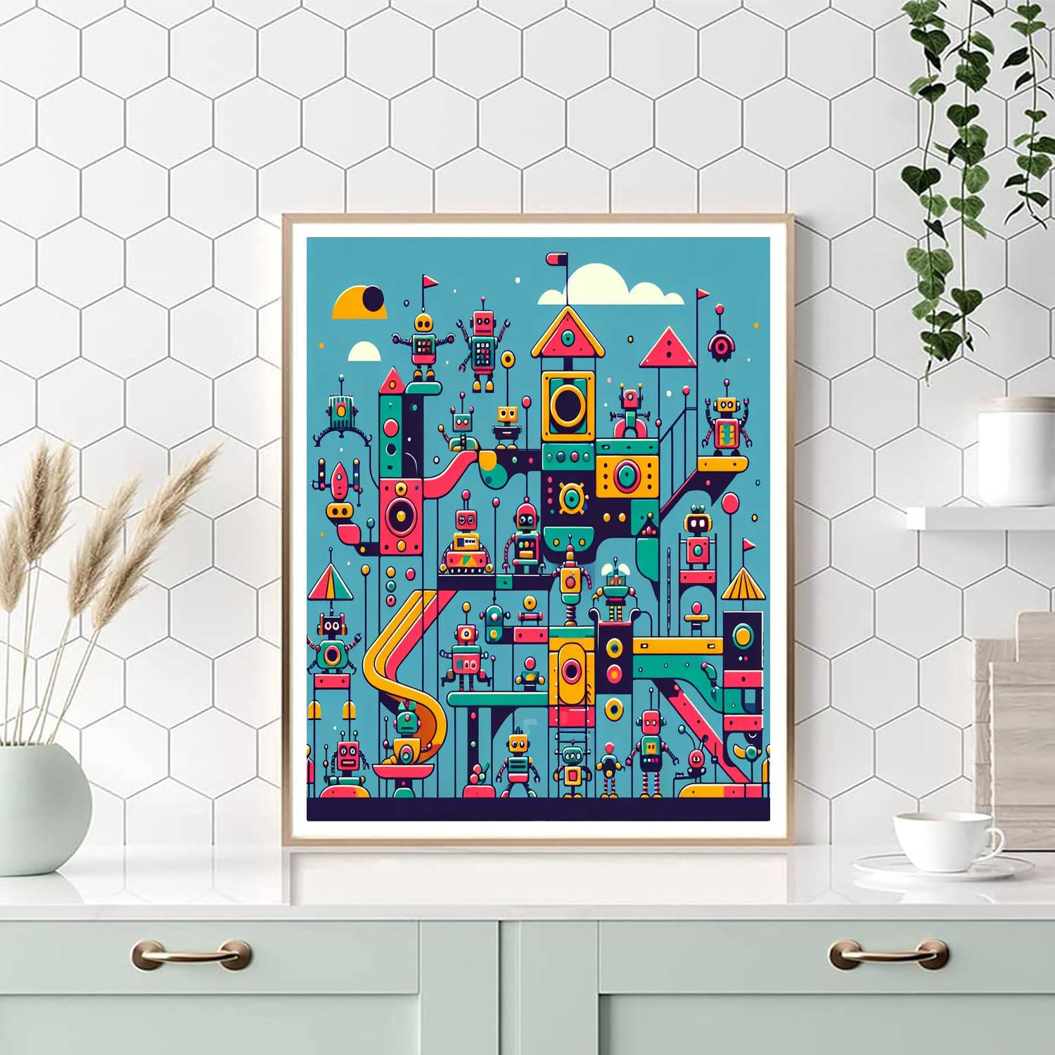 Kooky Robot Playground Paint By Number