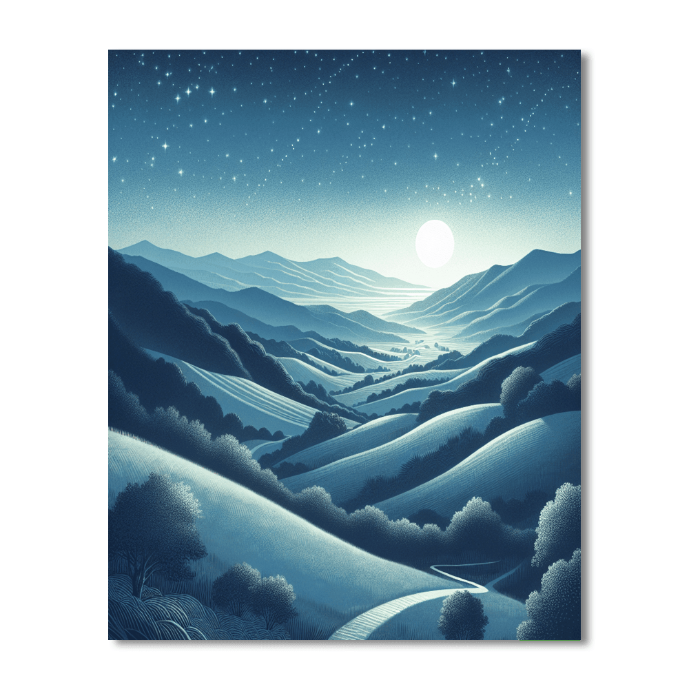 Starlit Valley Trail Number Painting