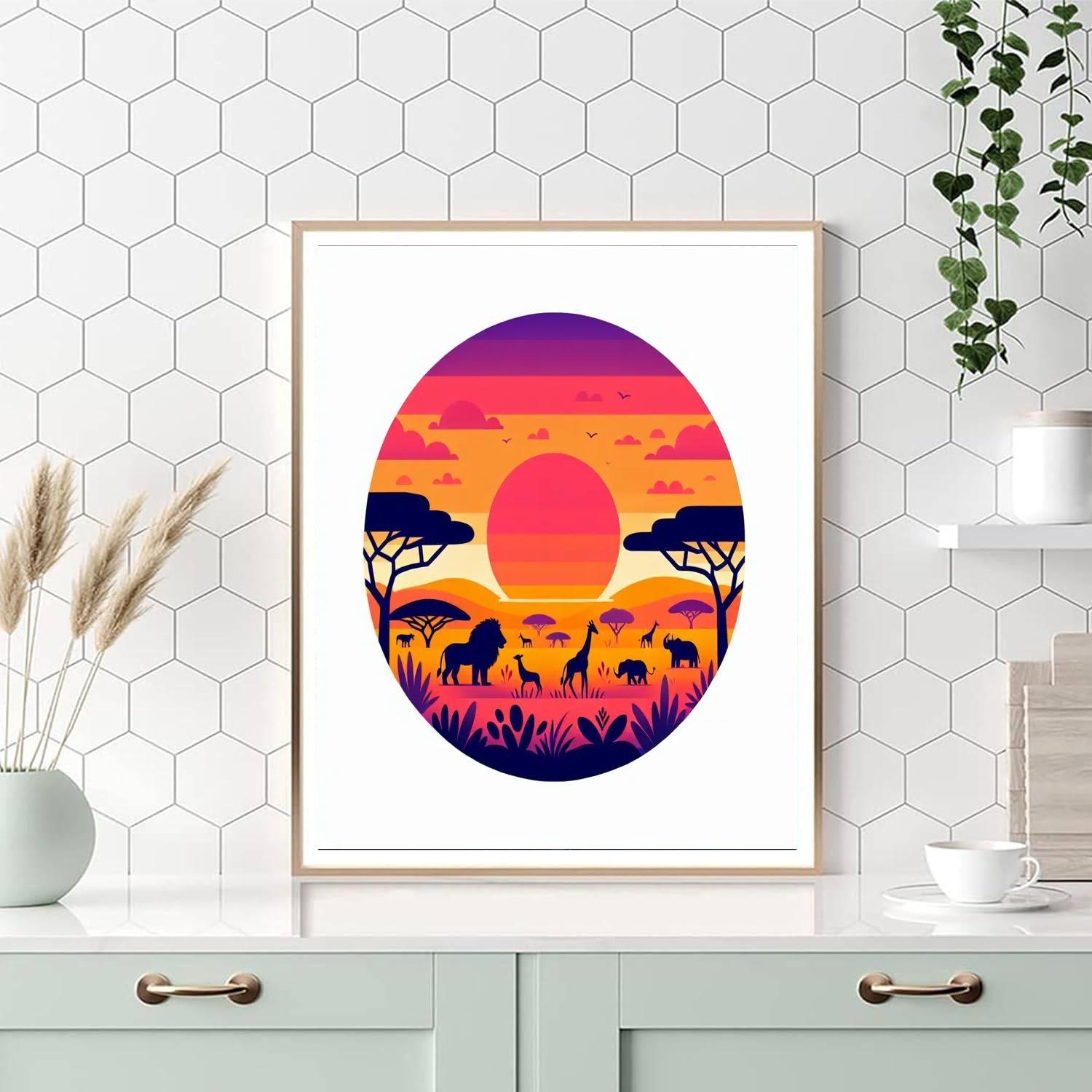 Savanna Sunset Safari Painting By Numbers Kit
