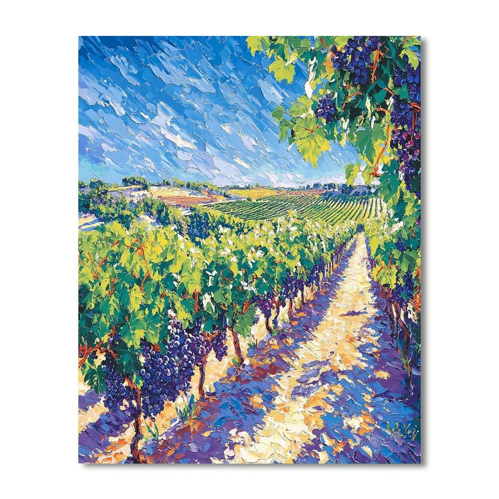 Vincent Van Gogh Inspired Sunlit Vineyard Bliss  Paint By Numbers Kits