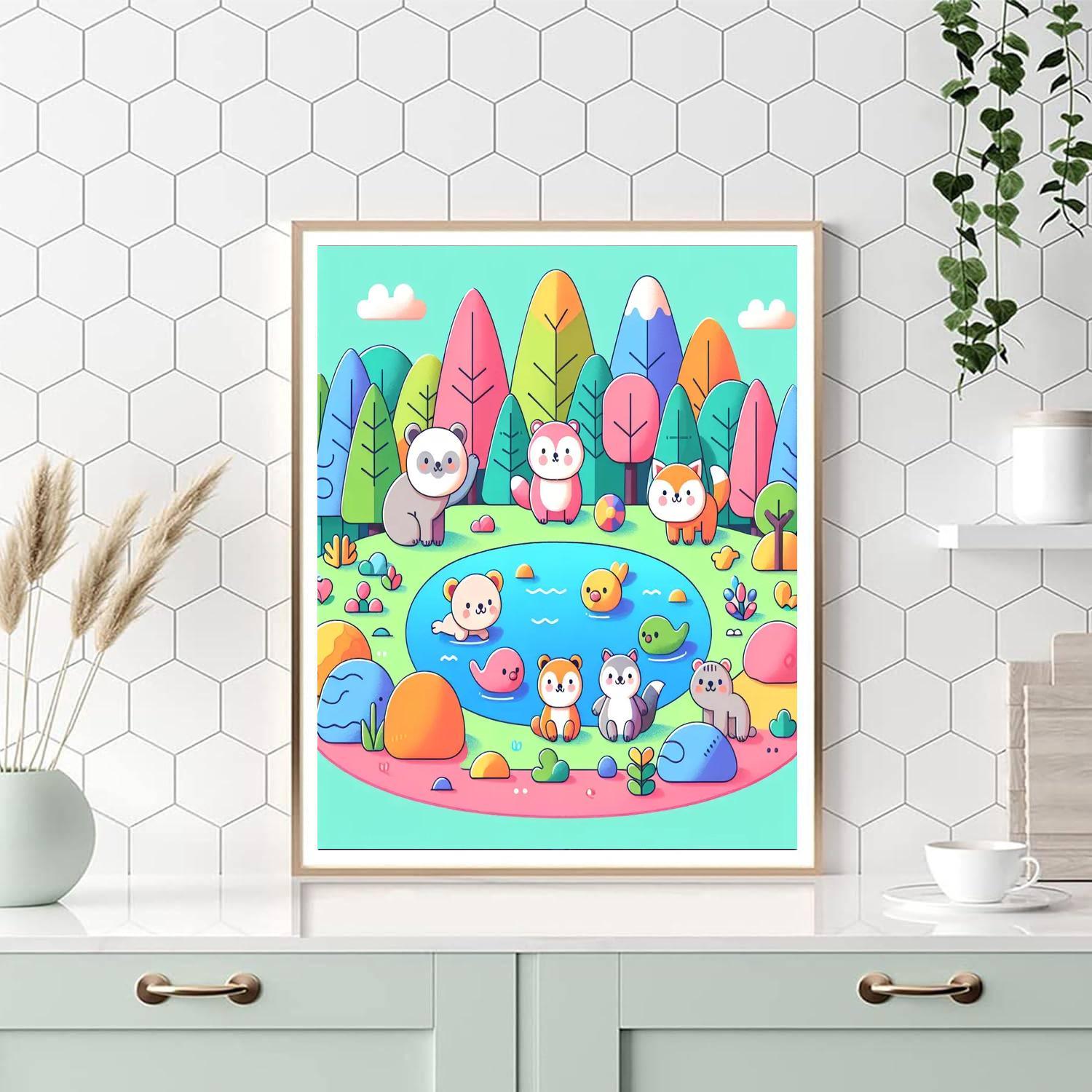 Lively Lakeside Adventure Paint By Numbers Art