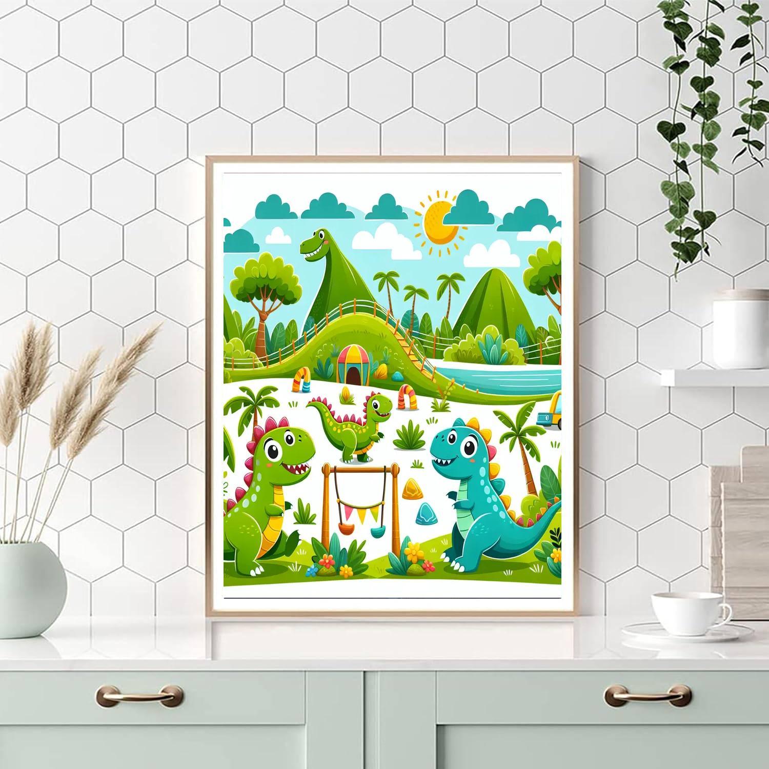 Joyful Dinosaur Friends Paint By Number