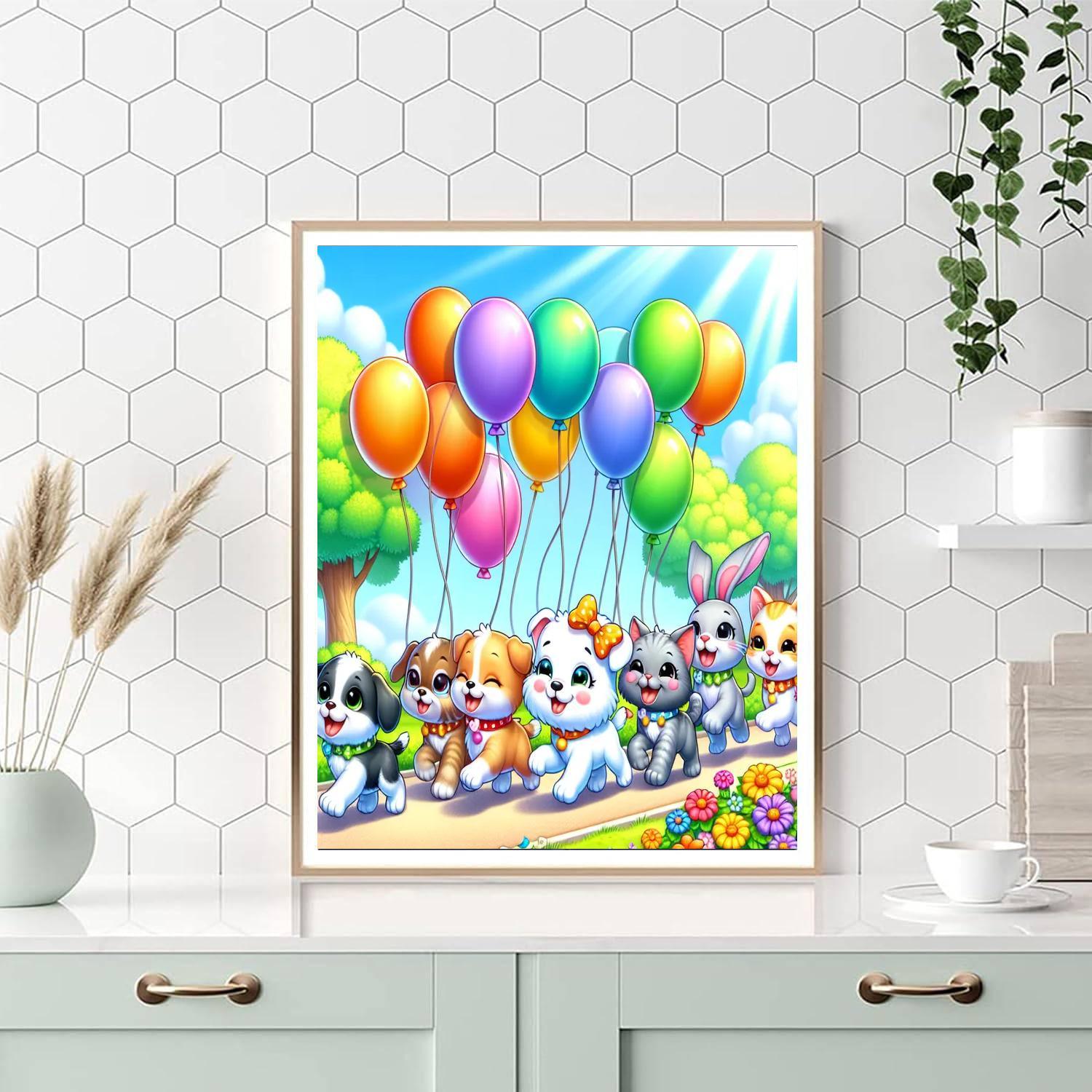 Super Cute Pet Parade Paint By Numbers Art