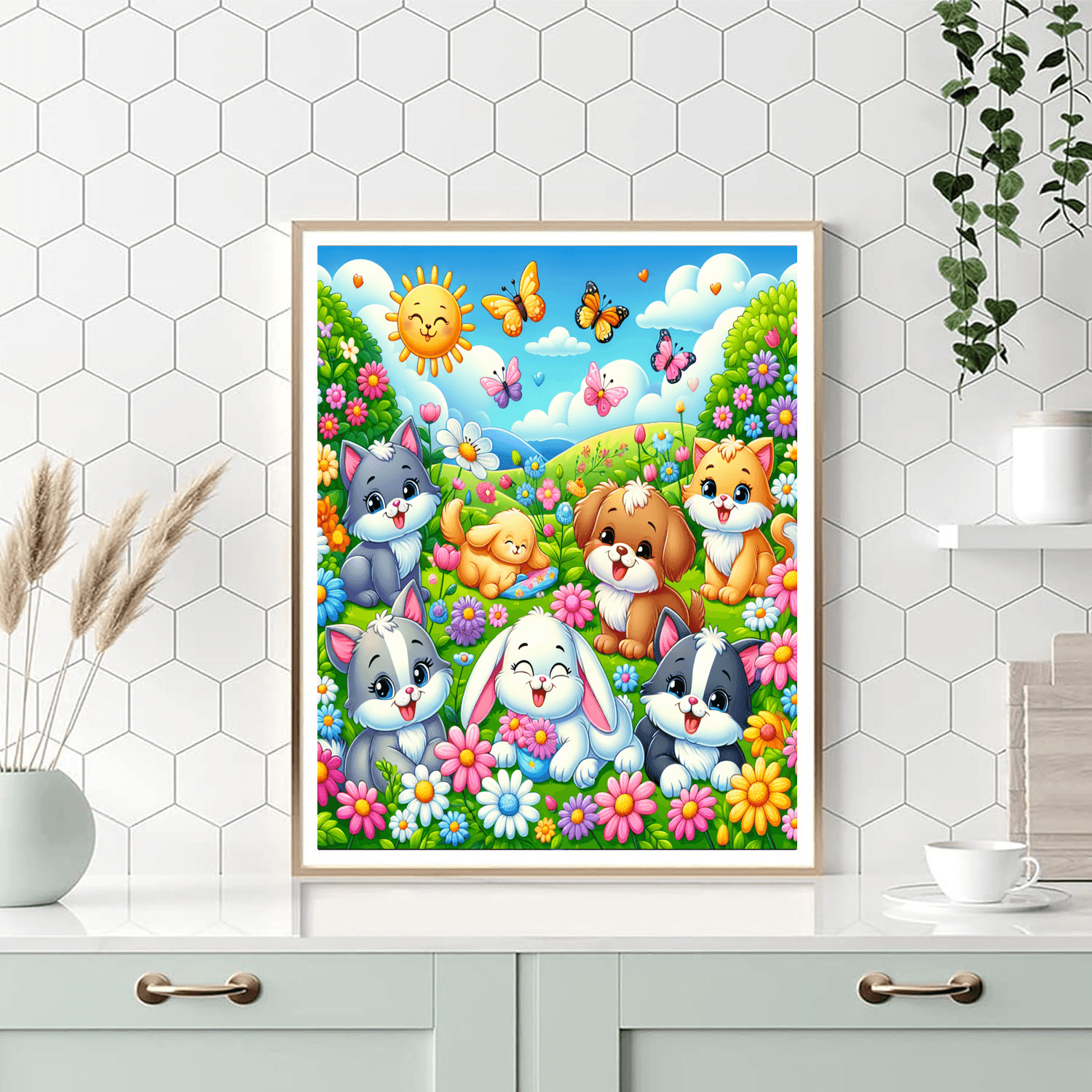 Cuddle Up With Pets Paint By Numbers Art