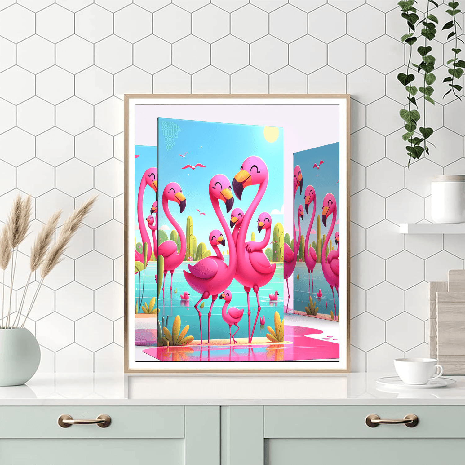 Fluffy Flamingo Family Paint By Numbers Kits