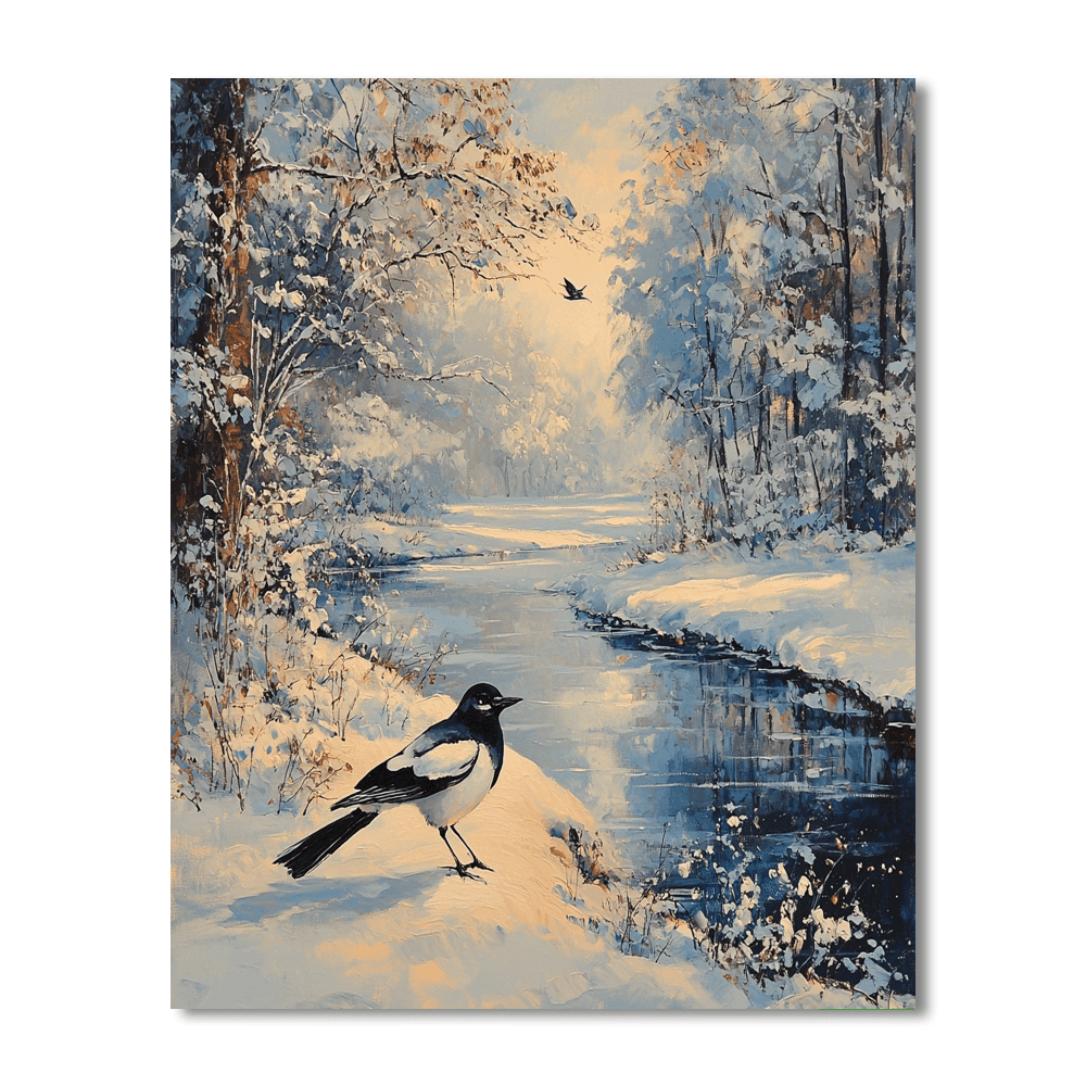 Claude Monet Inspired Monet's Winter Wonderland  Paint By Numbers Art