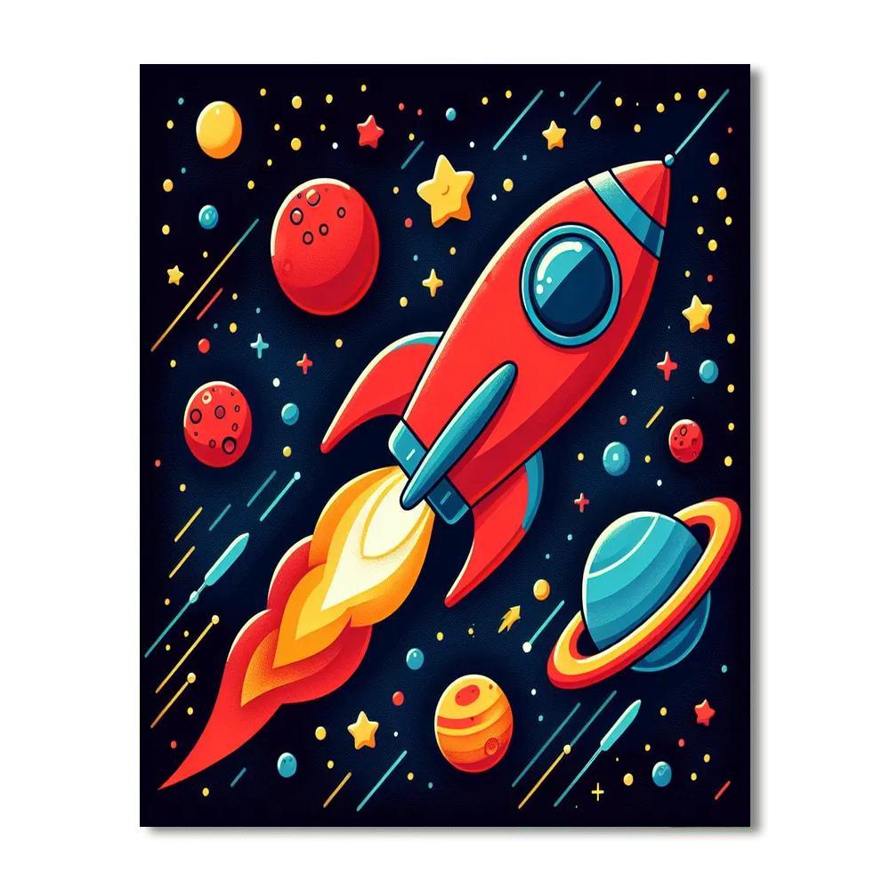Space Explorer Rocket Adventure Paint By Color