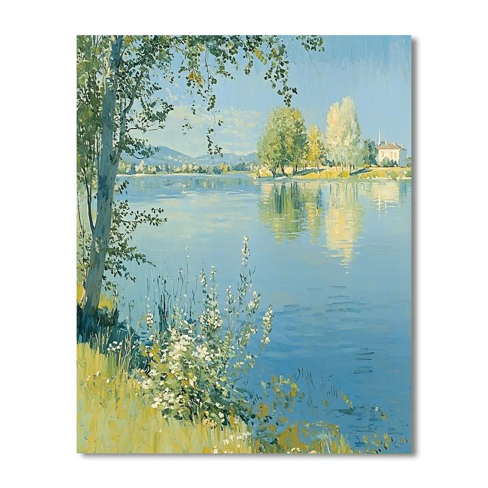 Berthe Morisot Inspired Serene Lakeside Tranquility  Paint By Numbers