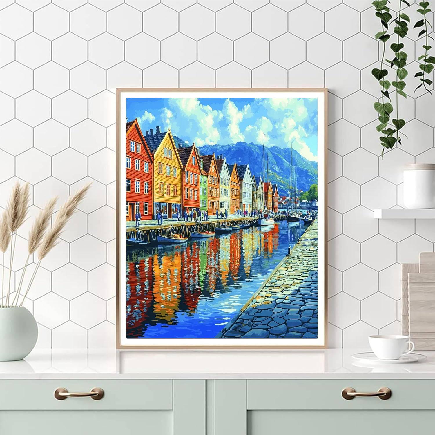 Bergen's Bryggen Wharf Painting Number Kit