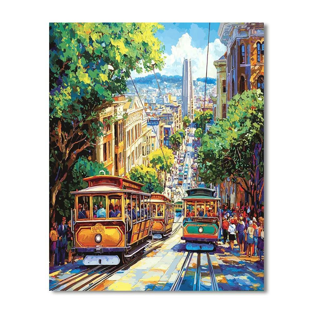 Historic Cable Cars - San Francisco Paint By Numbers