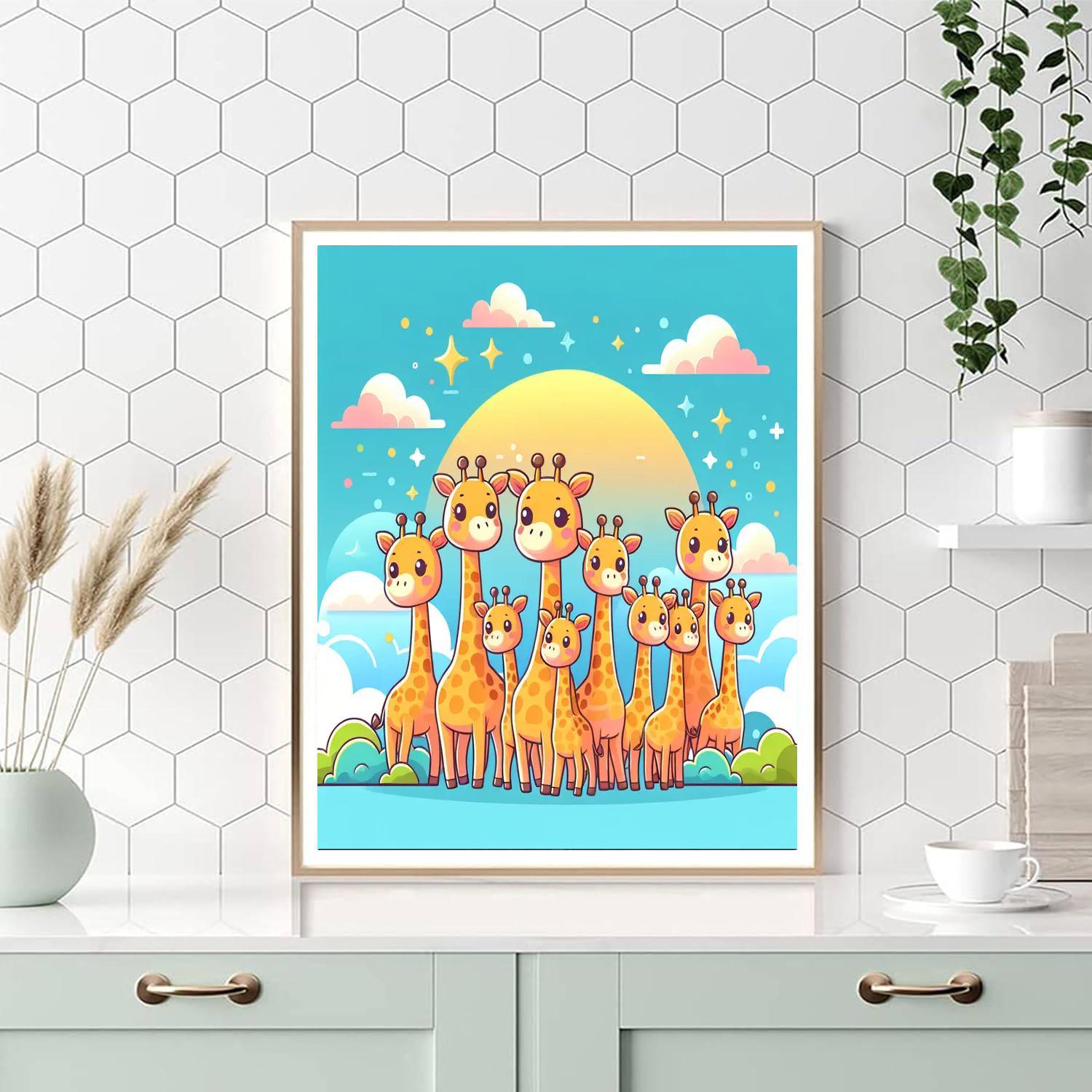 Giraffe Gazing Gala Paint By Color