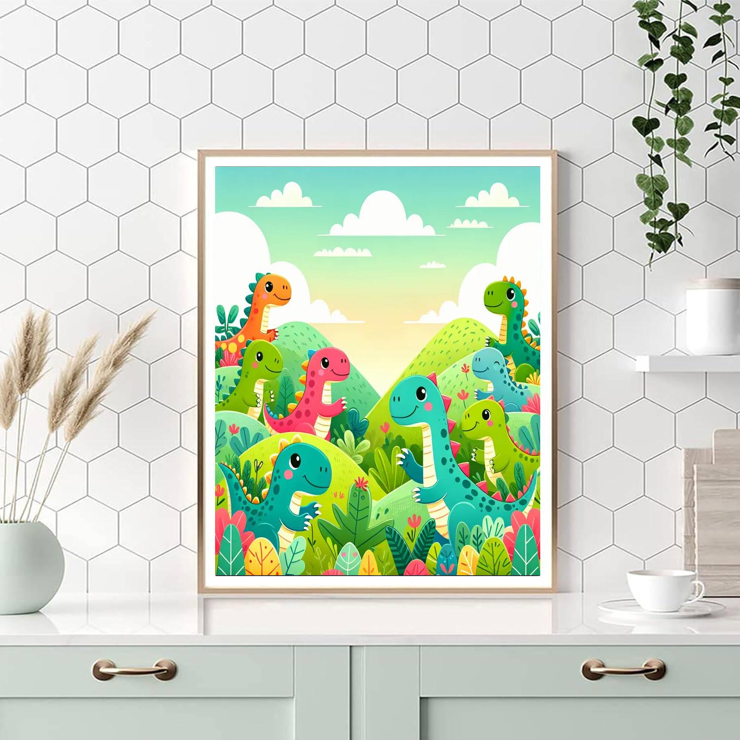 Friendly Dinosaurs In The Valley DIY Paint By Numbers