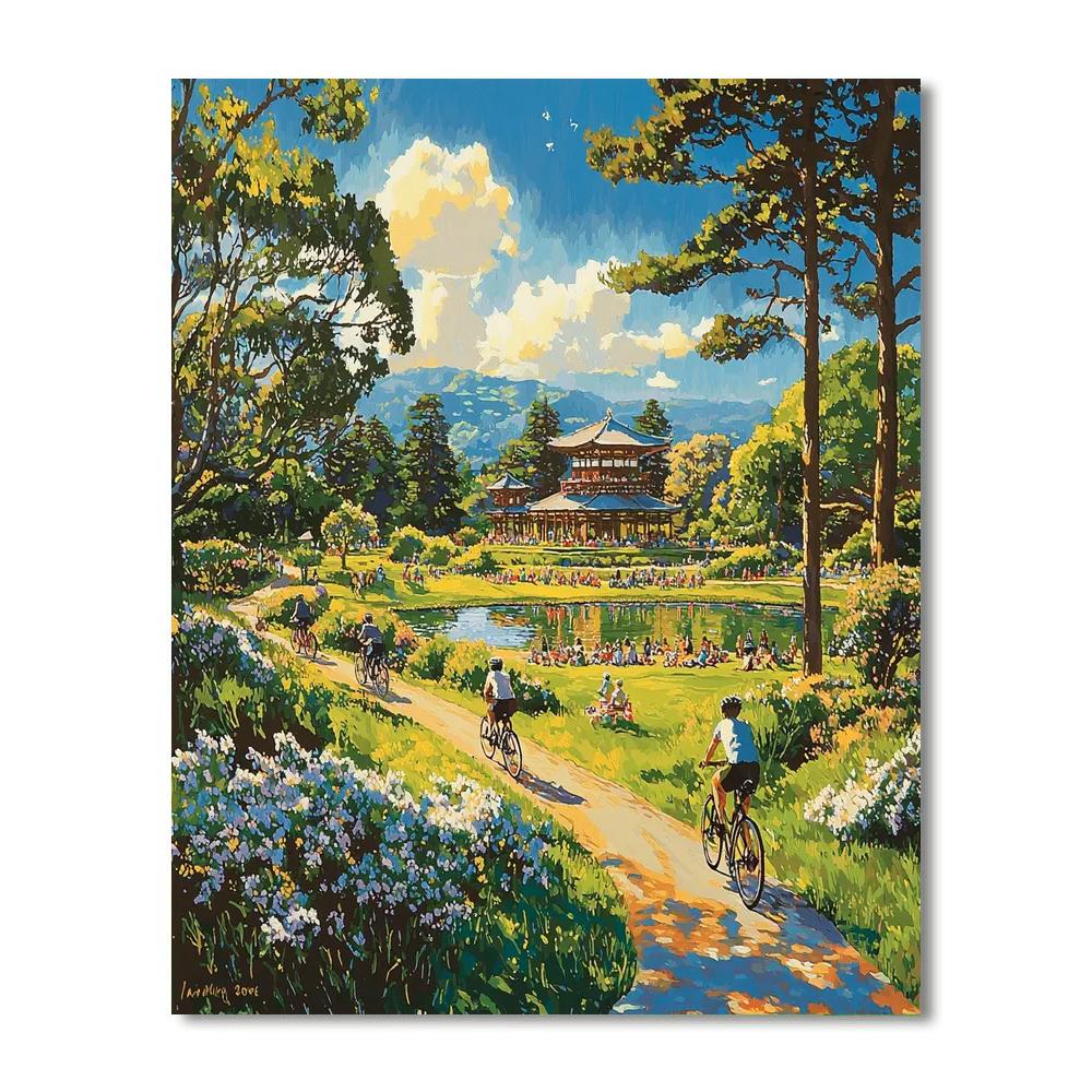 Biking The Golden Gate Park Numbered Painting Kits
