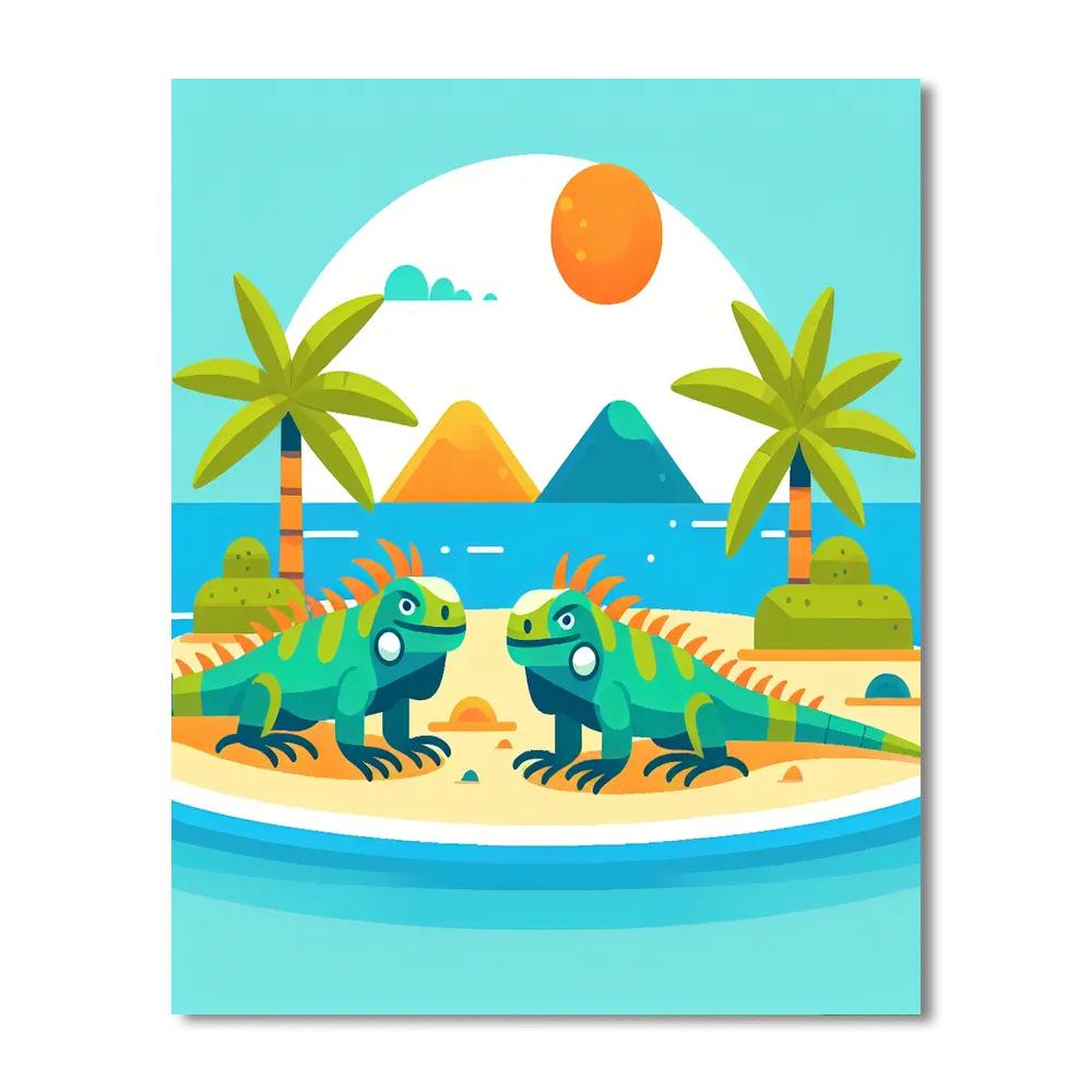 Imaginative Iguana Island Numbered Painting Kits