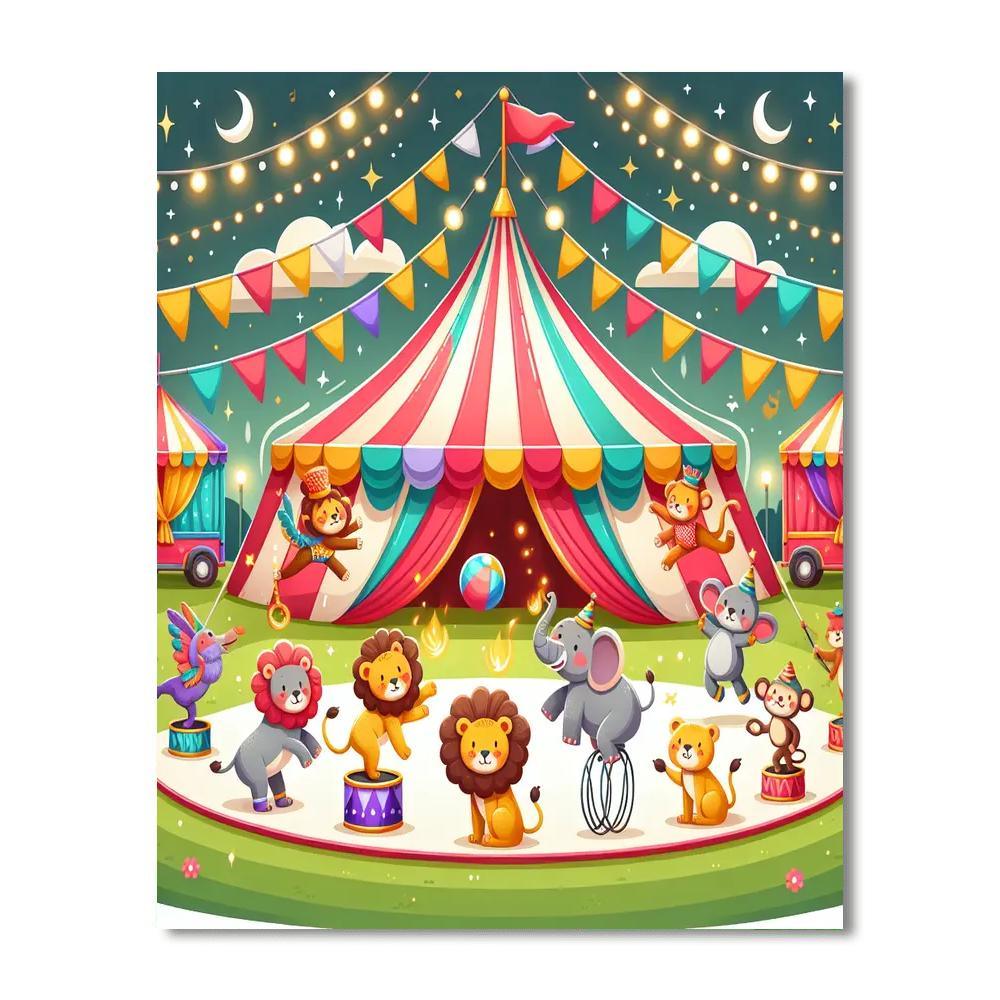 Magical Circus Animals DIY Paint By Numbers