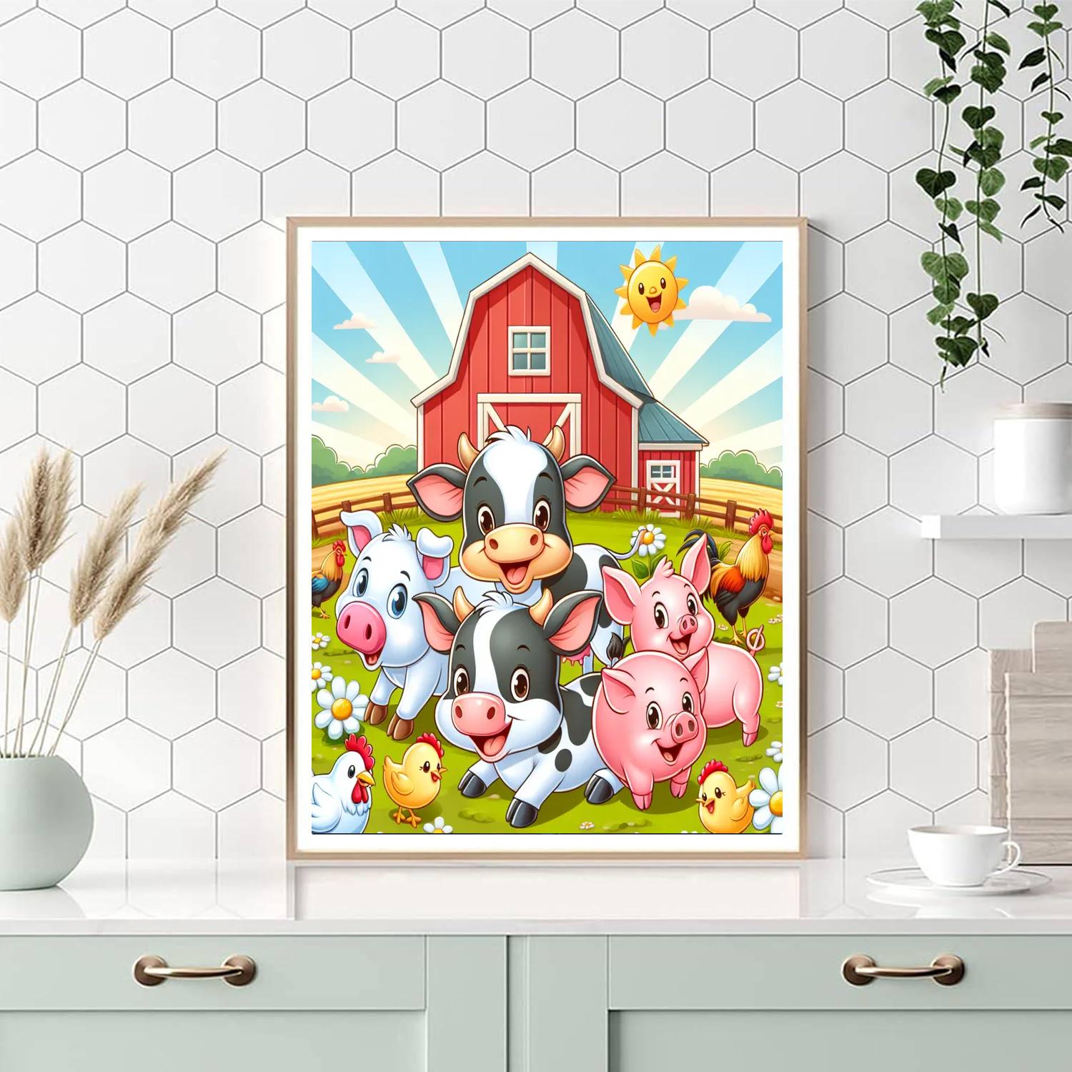 Jolly Farm Fun Paint By Numbers Art
