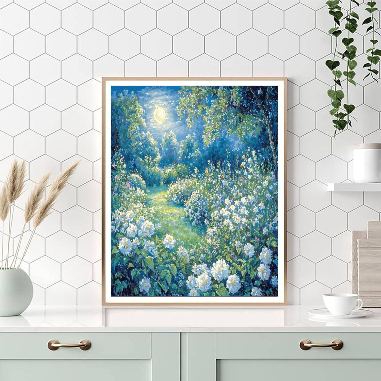 Claude Monet Inspired Moonlit Gardens  Painting By Numbers Kit