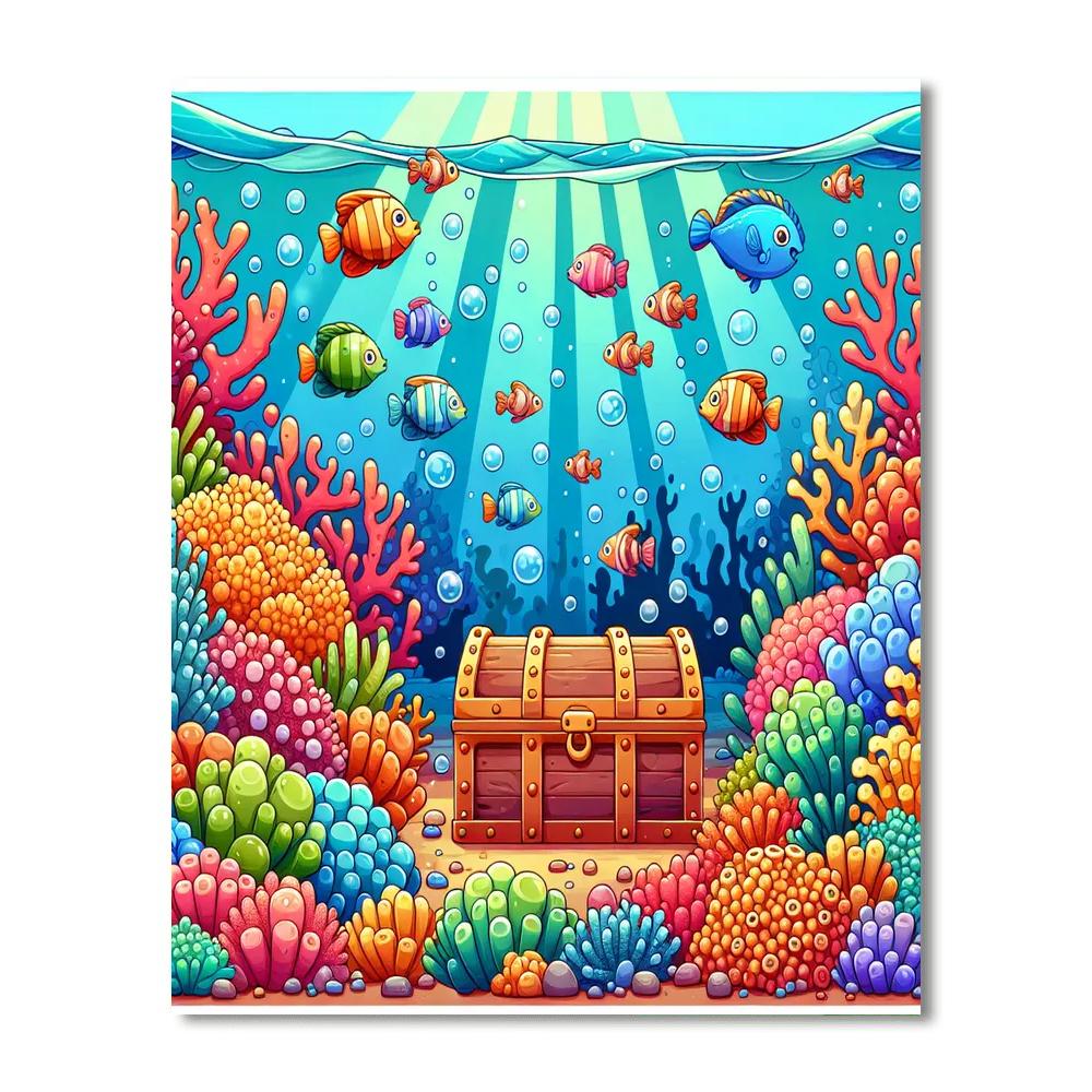 Secret Treasure Of The Coral Reef Painting By Numbers Kit