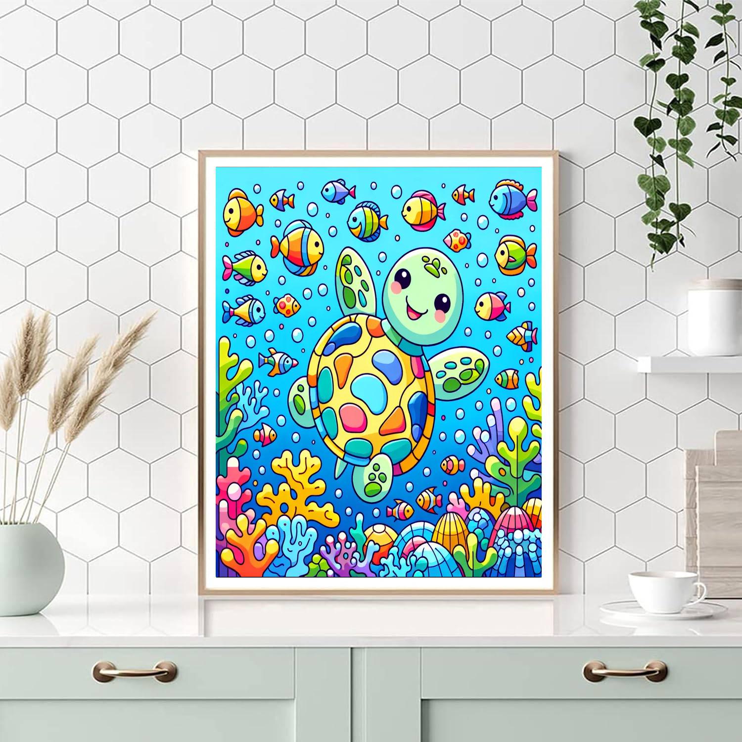 Whimsical Turtle Numbered Painting Kits