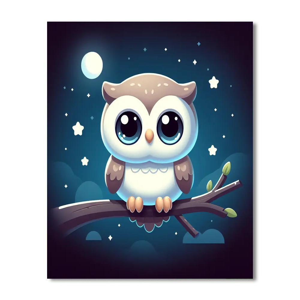 Starry Night Owlet Painting By Numbers Kit