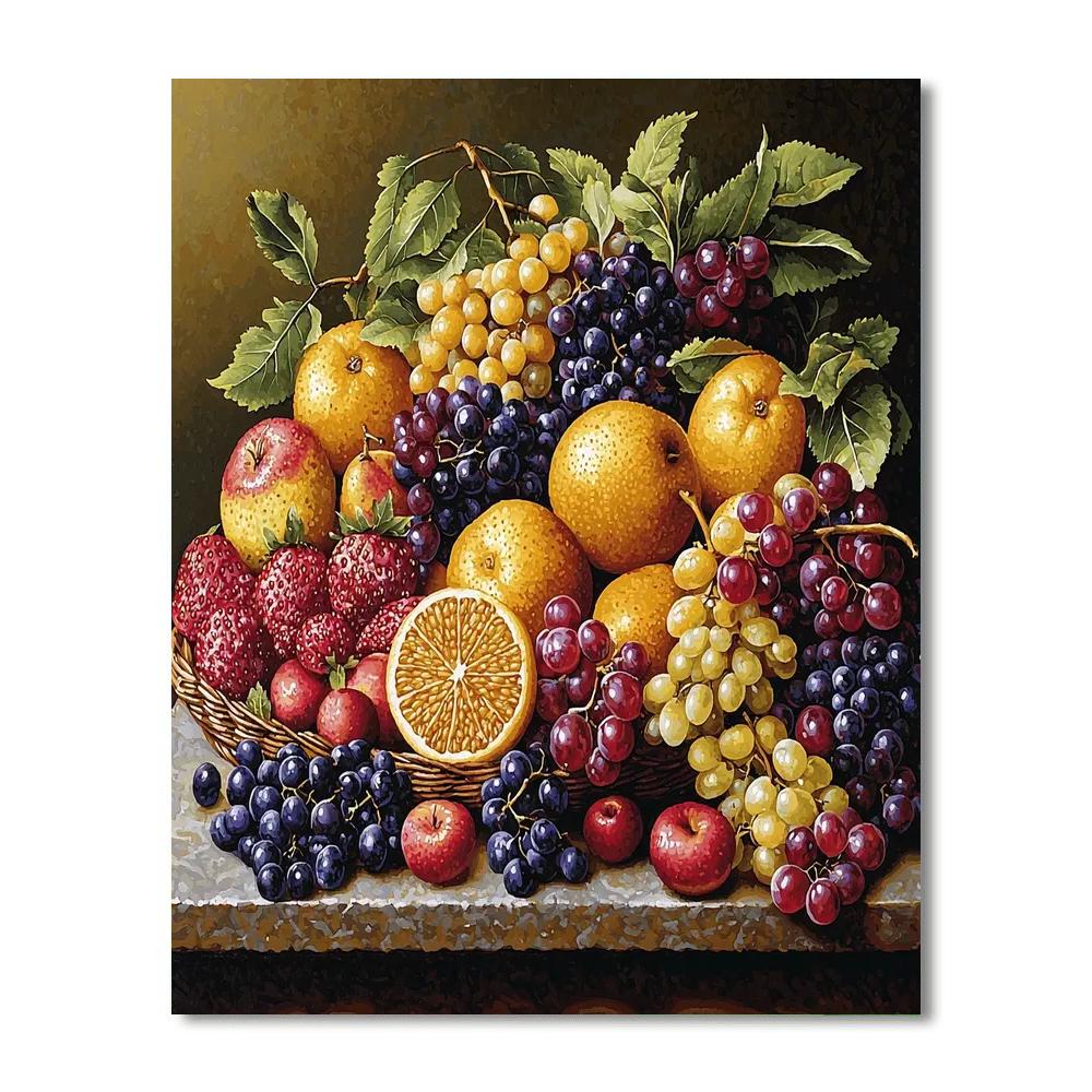 Leonardo Da Vinci Inspired Renaissance Fruit Fiesta  Paint By Number