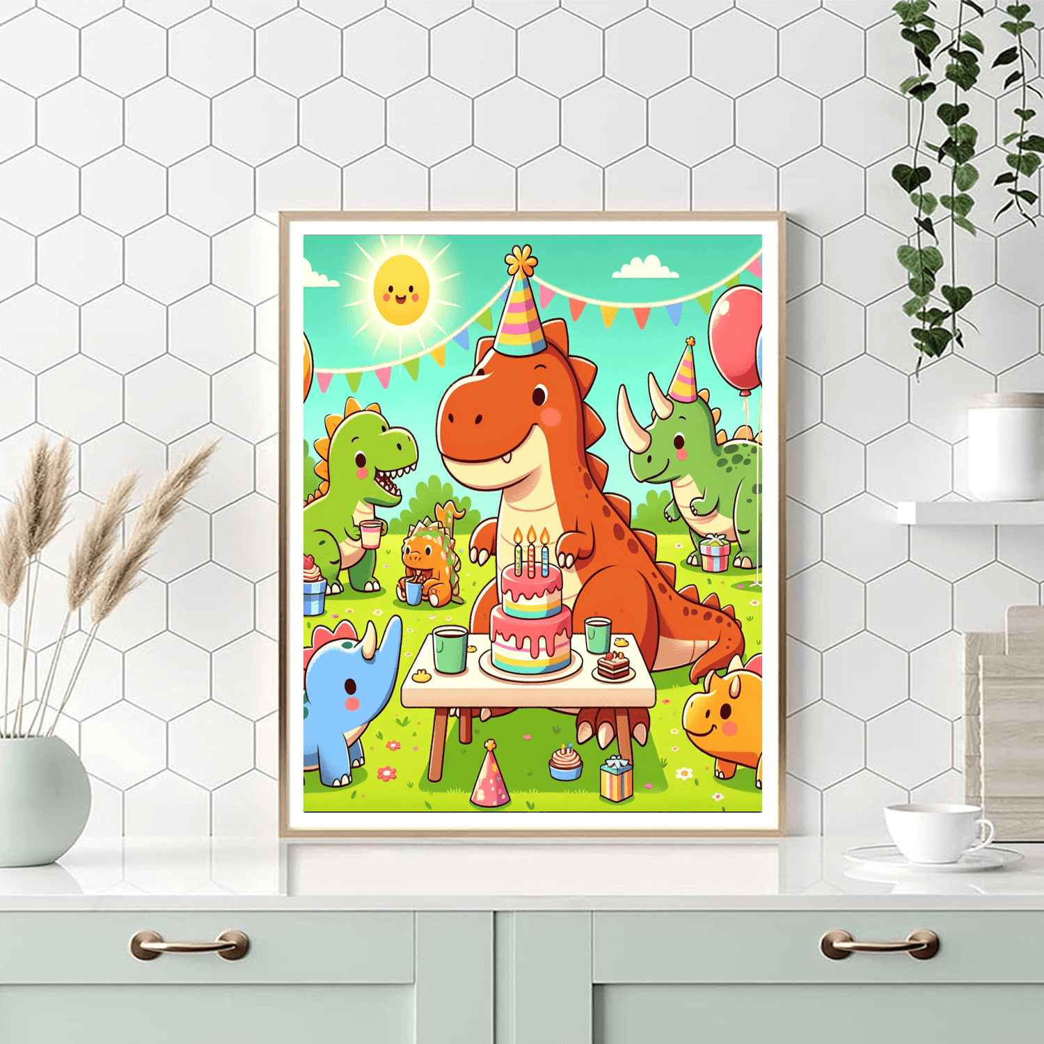 Happy Dinosaur Party Paint By Number