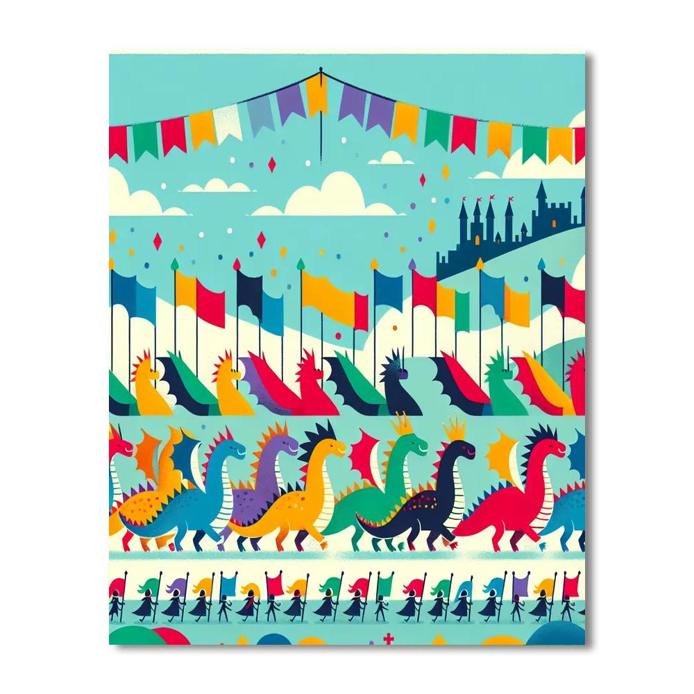 Royal Dragon Parade DIY Paint By Numbers