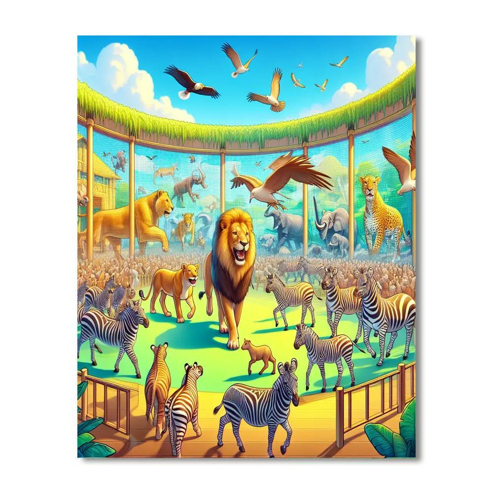 Playful Zoo Adventure Painting By Numbers Kit