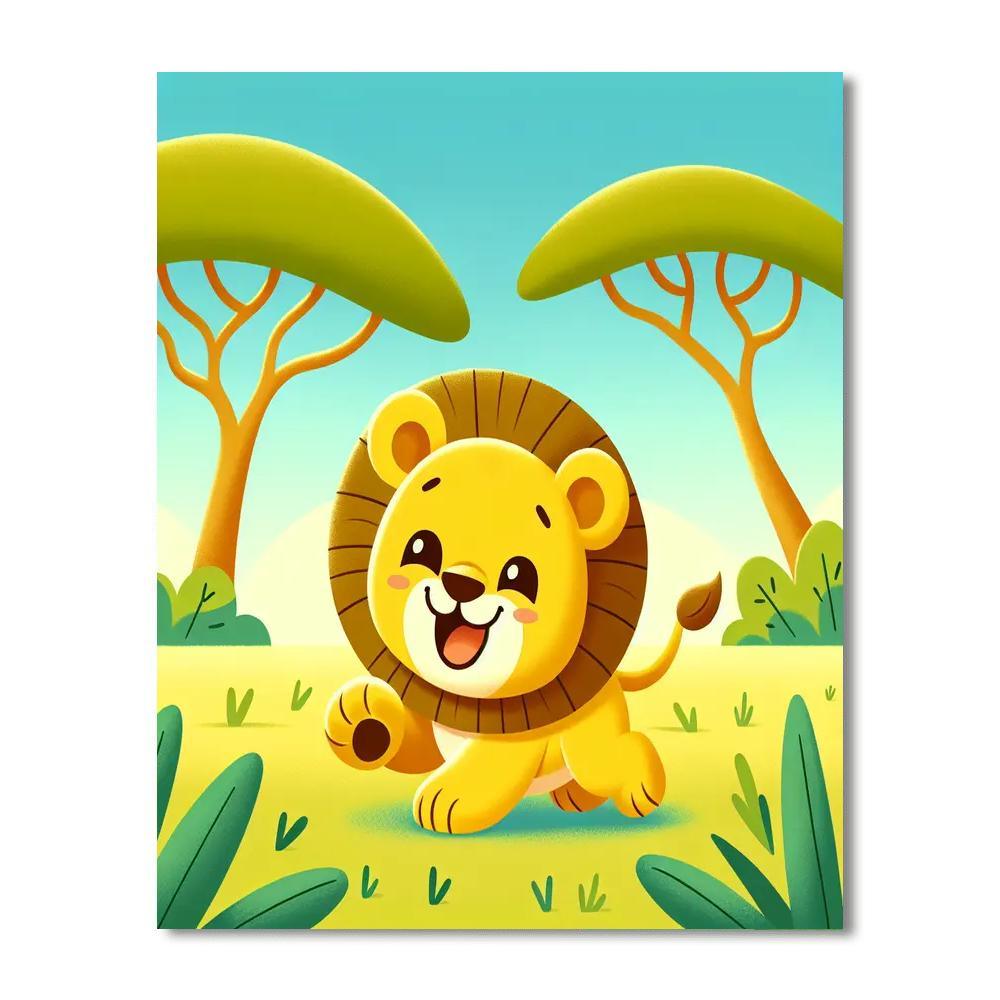 Joyful Lion Cub Paint By Numbers Kits