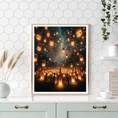 Taipei Sky Lantern Festival - Taiwan Paint By Numbers Kits