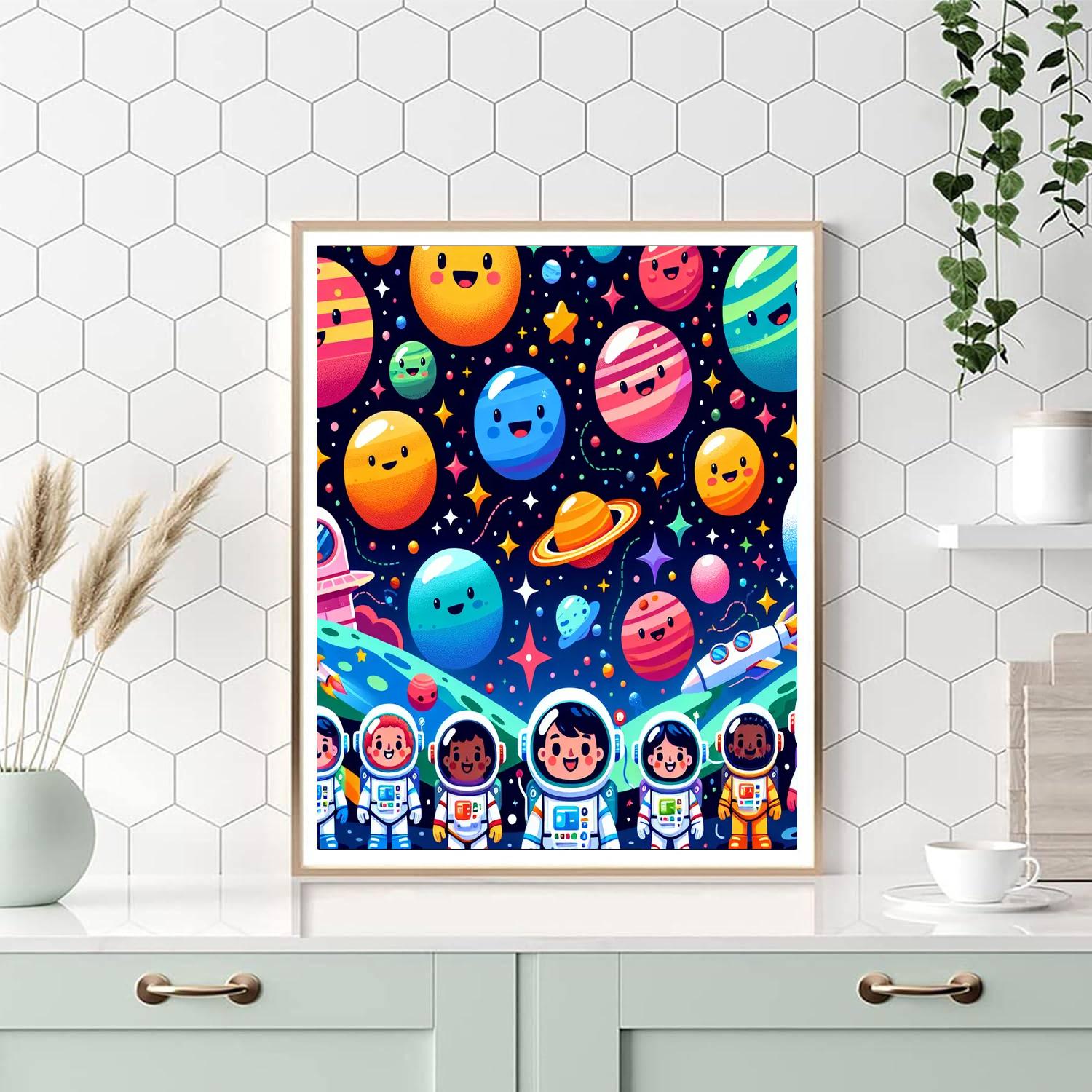 Artistic Space Journey Number Painting