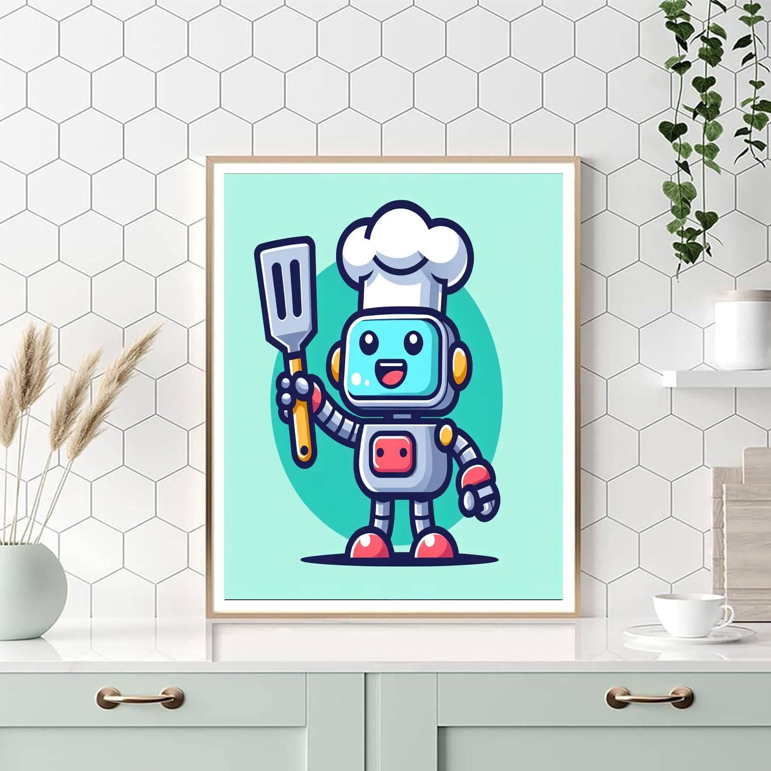 Robot Chef Number Painting