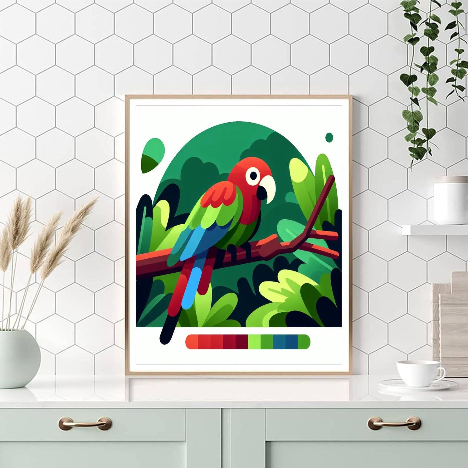 Rainforest Parrot Paradise Painting By Numbers Kit
