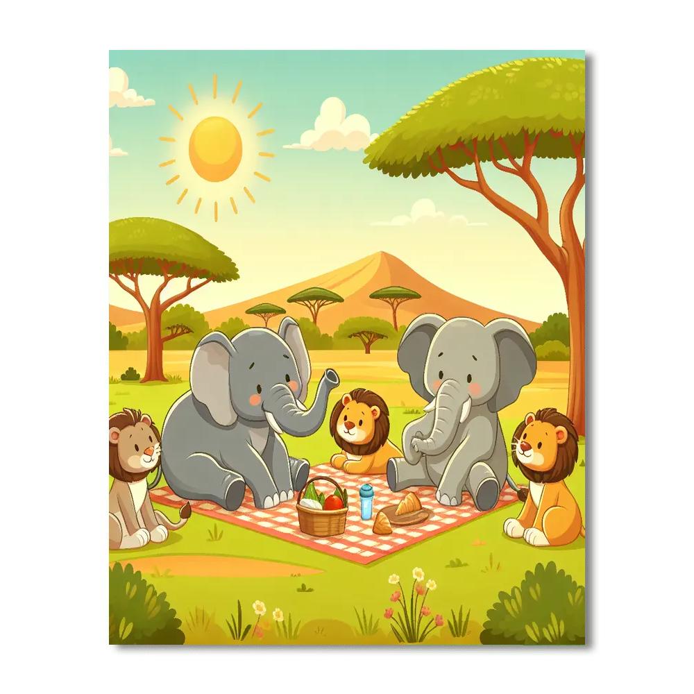 Sunny Savannah Picnic Painting By Numbers Kit