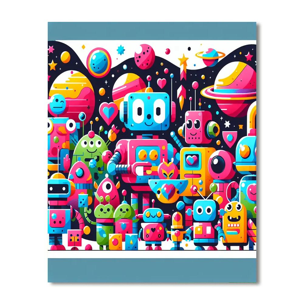 Space Robot Quest Paint By Numbers