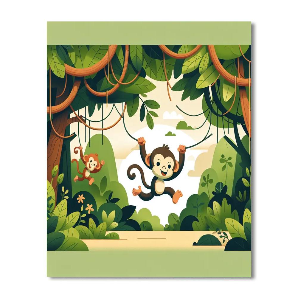 Merry Monkey Madness Number Painting