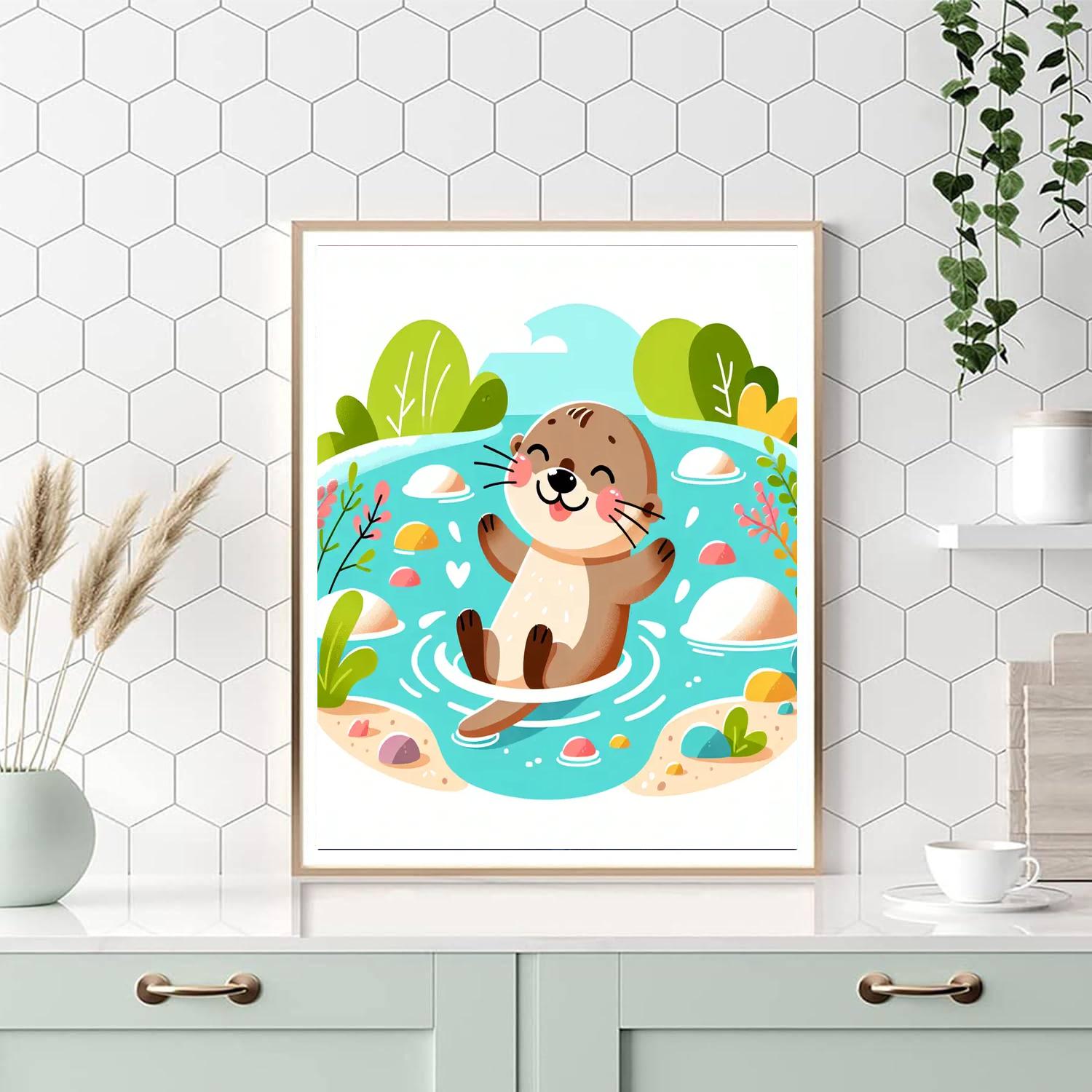Gleeful Otter Numbered Painting Kits