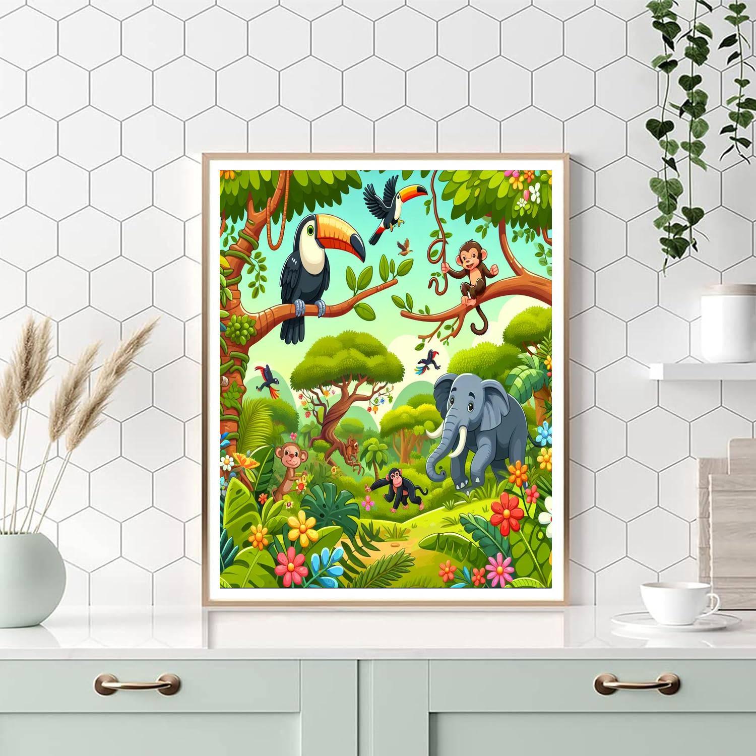Lively Jungle Explorers Painting By Numbers Kit