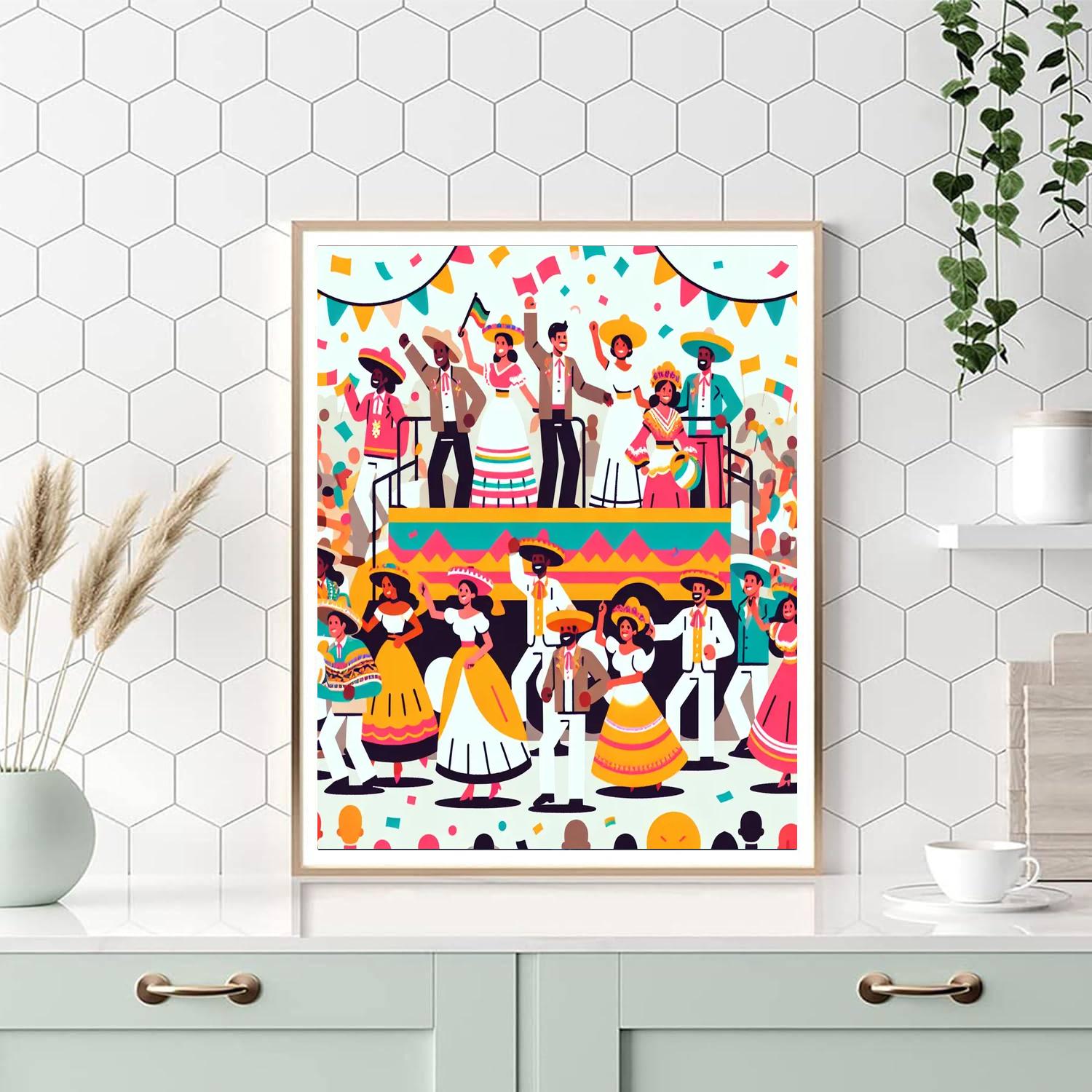 Festive Fiesta Parade Number Painting